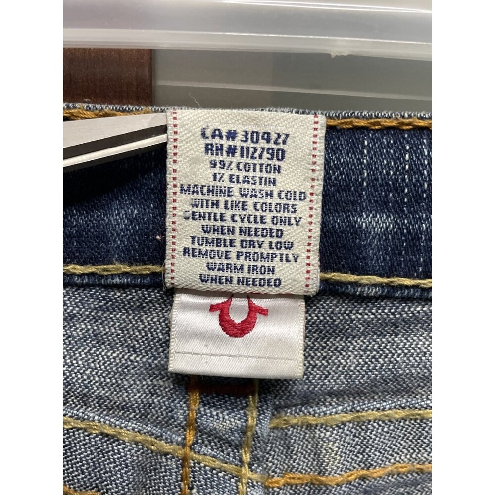 True Religion Jeans JOEY Flare Girls Size 14 Youth Kids Blue Twisted Leg Y2K 90s - Picture 10 of 12